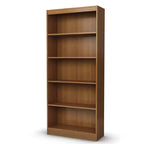 South Shore 68.75" Axess 5 Shelf Wide Decorative Bookshelf Morgan Cherry
