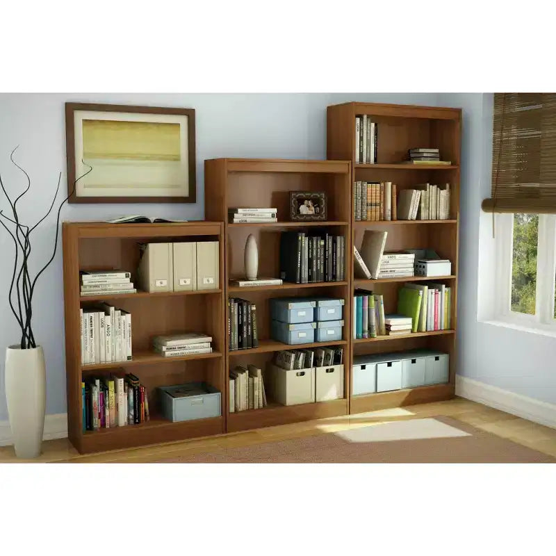 Bibliothèque décorative large à 5 étagères Axess de South Shore de 174,6 cm, couleur Morgan Cherry