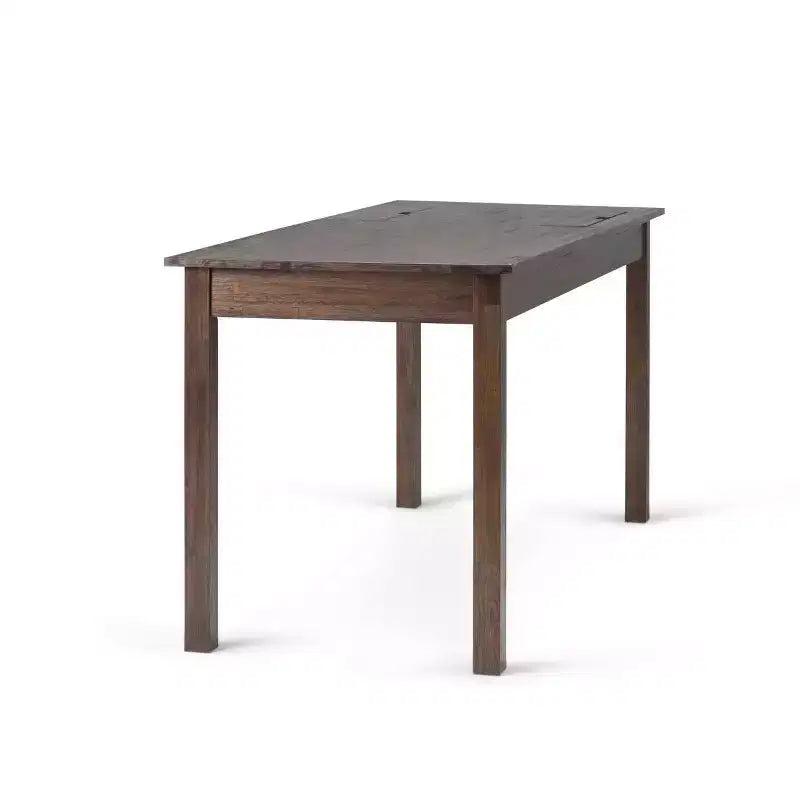 Bureau Garret 60 po marron vieilli - WyndenHall : Acacia massif, prise USB, rangement avec huche