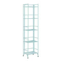 Breighton Home 57.5" Xtra Storage 5 Tier Folding Metal Shelf in Sea Foam Blue