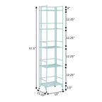 Breighton Home Étagère pliable en métal à 5 niveaux Xtra Storage de 146 cm, bleu écume de mer