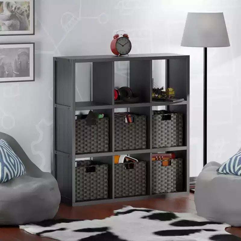 40,08" Étagère de Rangement Timothy 7 pièces avec Paniers Noir/Chocolat - Winsome : Style Transitionnel, Bois Composite, Assemblage Sans Outils
