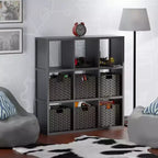 40,08" Étagère de Rangement Timothy 7 pièces avec Paniers Noir/Chocolat - Winsome : Style Transitionnel, Bois Composite, Assemblage Sans Outils