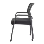 Chaise visiteur 4 pieds en maille noire – Boss Office Products : Rembourrée, respirante, hauteur fixe