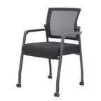 Chaise visiteur 4 pieds en maille noire – Boss Office Products : Rembourrée, respirante, hauteur fixe