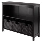 30" 4pc Terrace Storage Shelf with 3 Small Baskets Espresso/Chocolate - Winsome: Home Office Display
