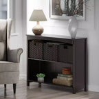 Étagère de rangement de terrasse 76 cm 4 pièces avec 3 petits paniers Espresso/Chocolat - Winsome : Présentoir de bureau à domicile
