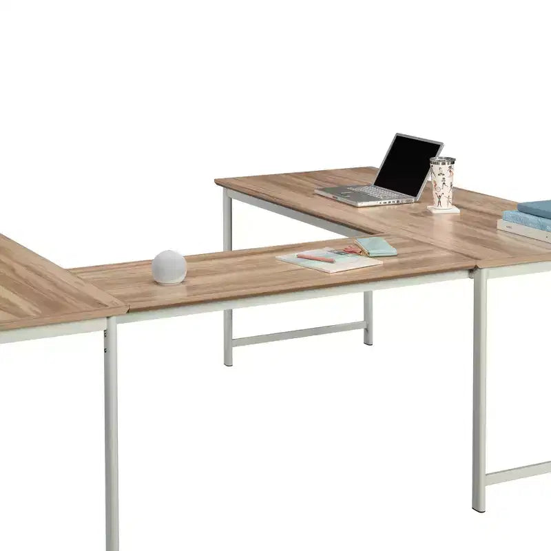 Sauder Bergen Circle Raccord de pont pour bureau-table de 183 cm Acacia Kiln: Mobilier de bureau avec tiroir, style côtier