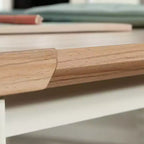 Sauder Bergen Circle Raccord de pont pour bureau-table de 183 cm Acacia Kiln: Mobilier de bureau avec tiroir, style côtier