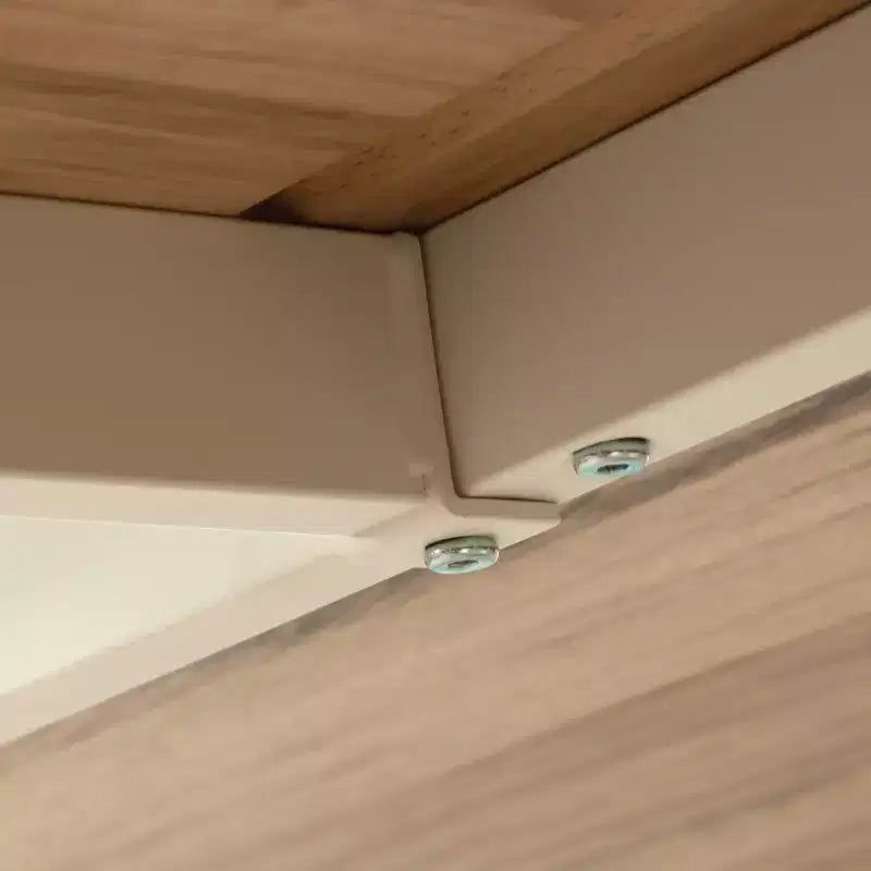 Sauder Bergen Circle Raccord de pont pour bureau-table de 183 cm Acacia Kiln: Mobilier de bureau avec tiroir, style côtier