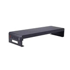 Double Articulated Dual Monitor Desk Mount with Power Black - Rocelco: 4 AC Outlets, 2 USB Ports, No Assembly