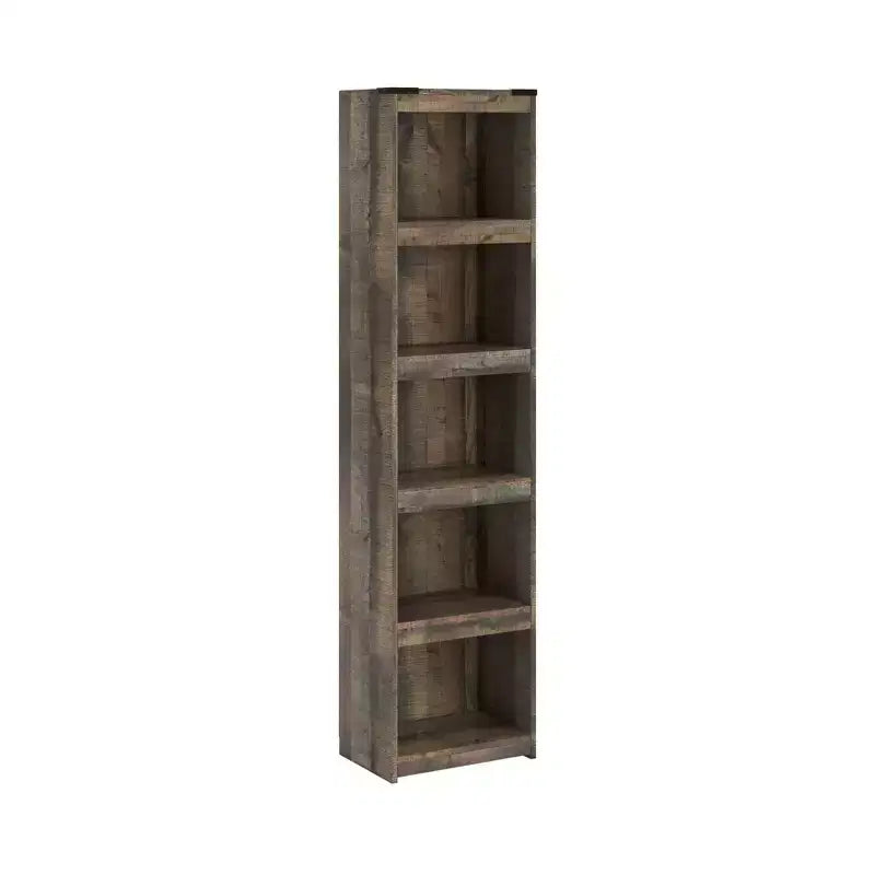 Signature Design by Ashley 72.01" Trinell Pier Brown: Modern Style, 4-Tier Open Shelf Storage, MDF Composite