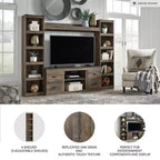 Signature Design by Ashley Trinell, 72,01 po, Brun : style moderne, 4 étagères ouvertes, composite de fibre de bois à densité moyenne (MDF)