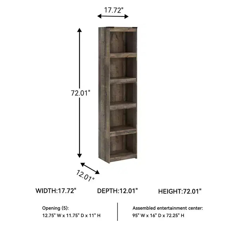 Signature Design by Ashley Trinell, 72,01 po, Brun : style moderne, 4 étagères ouvertes, composite de fibre de bois à densité moyenne (MDF)