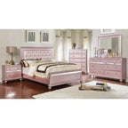 Lit Jumeau Rembourré Coleman Or Rose - HOMES: Inside + Out : Bouton en Cristal, Pied de Lit Miroir, Style Vintage