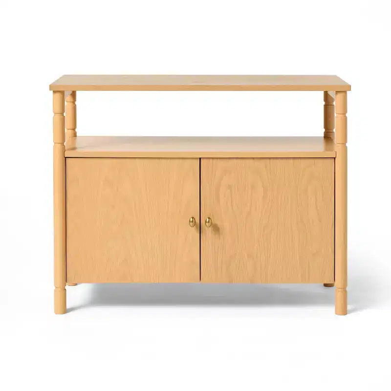 Armoire moderne en bois tourné à 2 portes marron - Threshold™ conçu avec Studio McGee