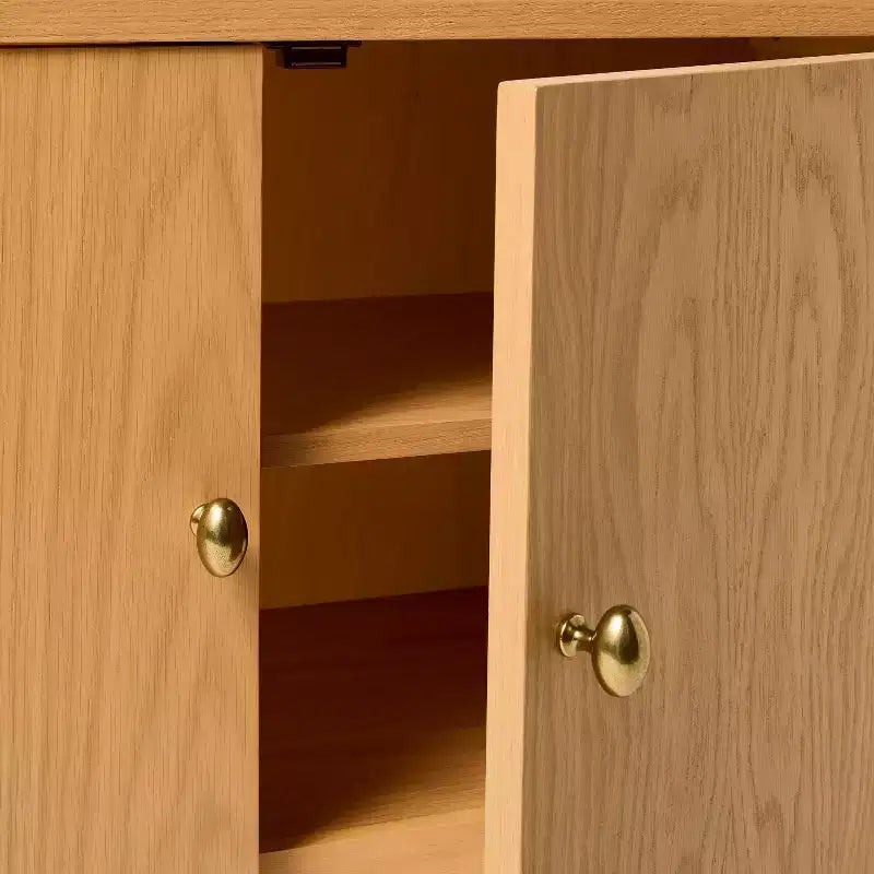Armoire moderne en bois tourné à 2 portes marron - Threshold™ conçu avec Studio McGee