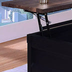 Table basse relevable Stradone Noir/Noyer - HOMES: Inside + Out: Style industriel, Forme rectangulaire, Piétement en métal
