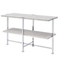 Acme Furniture Brecon Console Table White Oak/Chrome Finish