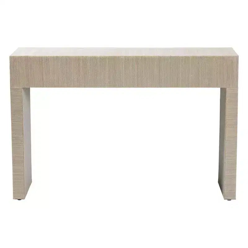 Console de table 3 tiroirs bali & pari Cielo en herbe tissée naturel/or