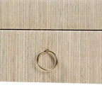 Console de table 3 tiroirs bali & pari Cielo en herbe tissée naturel/or