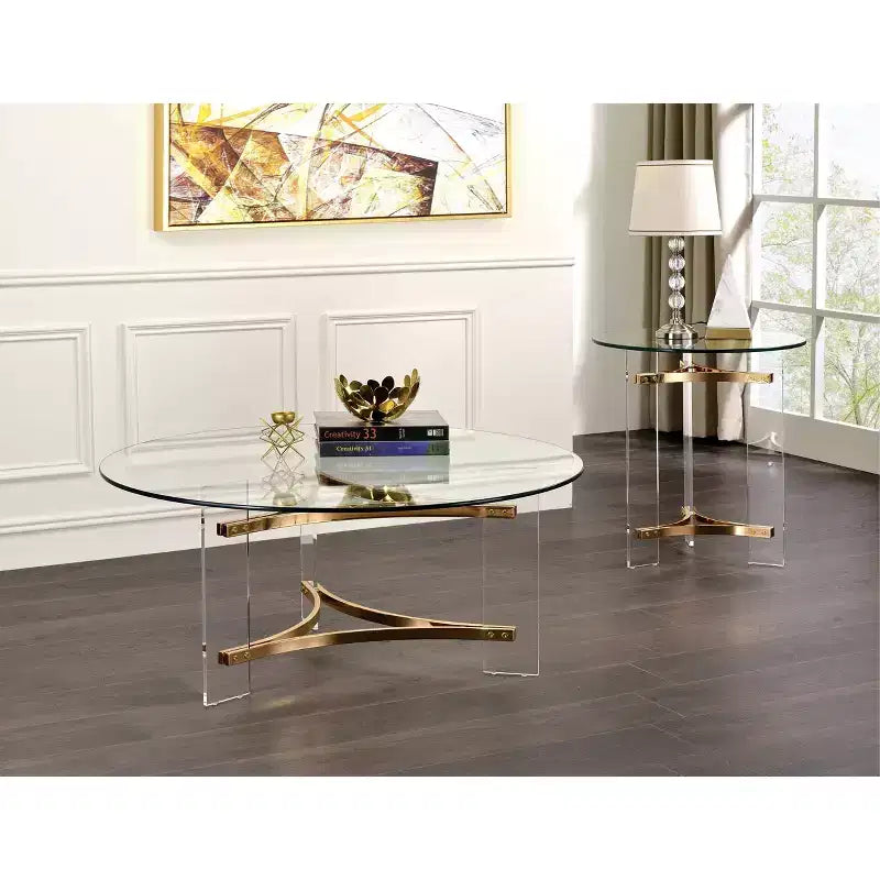 Table d'appoint Sosi 23" finition or - Acme Furniture