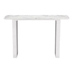 Console de table rectangulaire moderne imitation marbre - Pierre, Acier inoxydable brossé - Zm Home