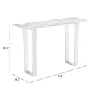 Console de table rectangulaire moderne imitation marbre - Pierre, Acier inoxydable brossé - Zm Home
