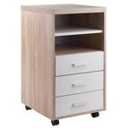 Winsome Kenner Mobile 3 Drawer Storage Cabinet Wood : Home Office, Locking Casters, Wood Composite