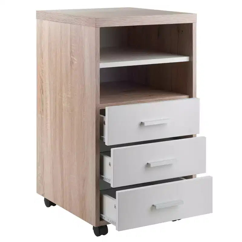 Winsome Kenner Mobile 3 tiroirs Meuble de rangement en bois : Bureau à domicile, roulettes verrouillables, bois composite