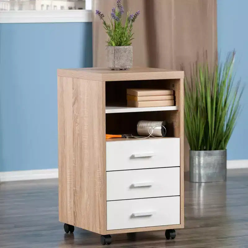 Winsome Kenner Mobile 3 tiroirs Meuble de rangement en bois : Bureau à domicile, roulettes verrouillables, bois composite
