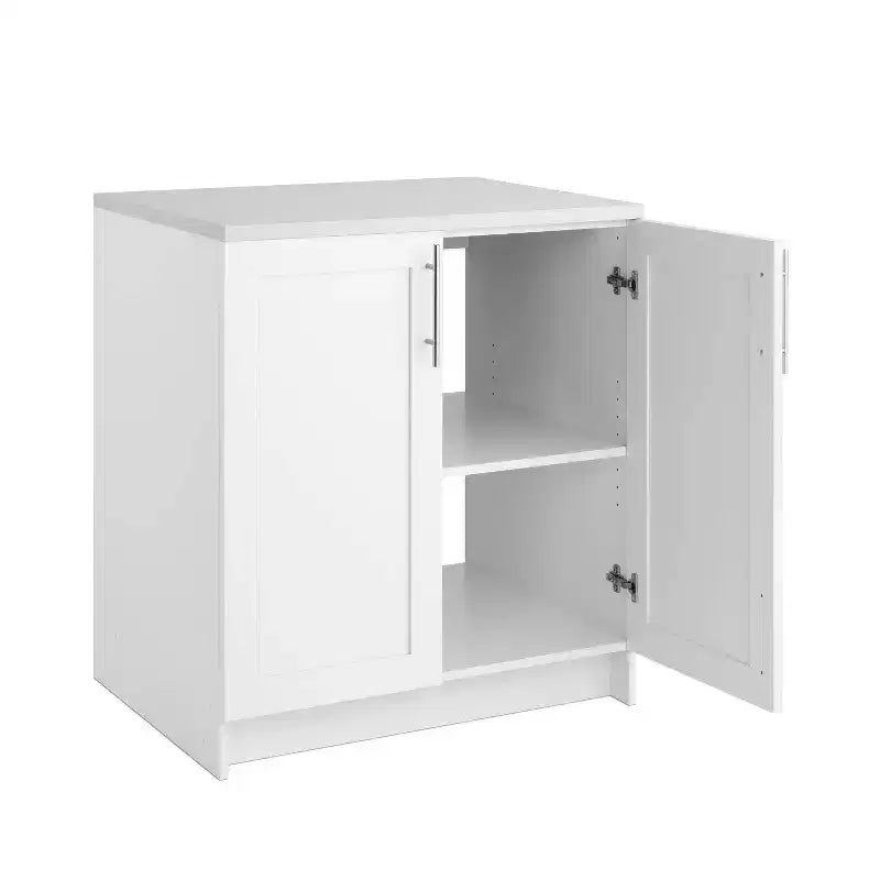 Armoire de rangement élite Prepac de 32 po de largeur avec portes à panneaux, blanc