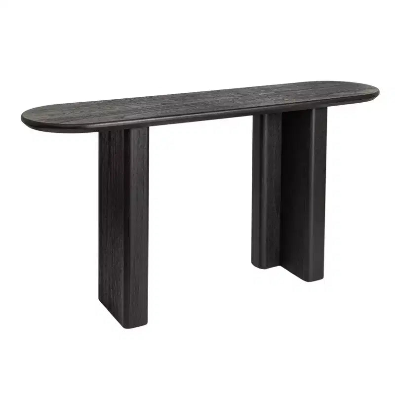 Storied Home Asymmetrical Console Table Black