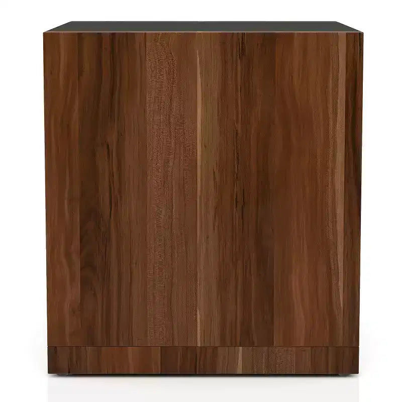 Table d'appoint Glena en verre trempé Noyer foncé - miBasics