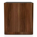 Table d'appoint Glena en verre trempé Noyer foncé - miBasics