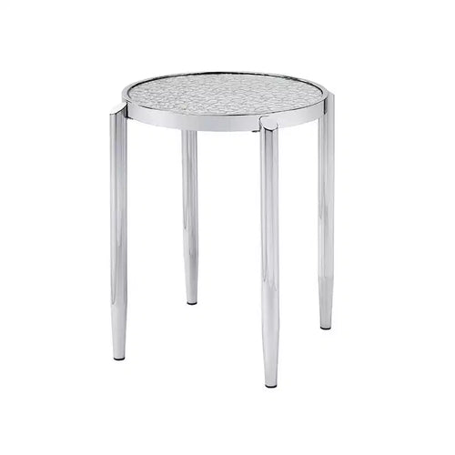 Acme Furniture Abbe Accent Glass Table Chrome Finish