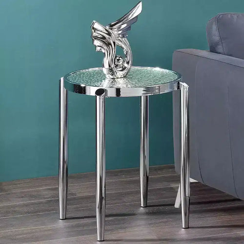 Acme Furniture Table d'appoint Abbe en verre finition chromée