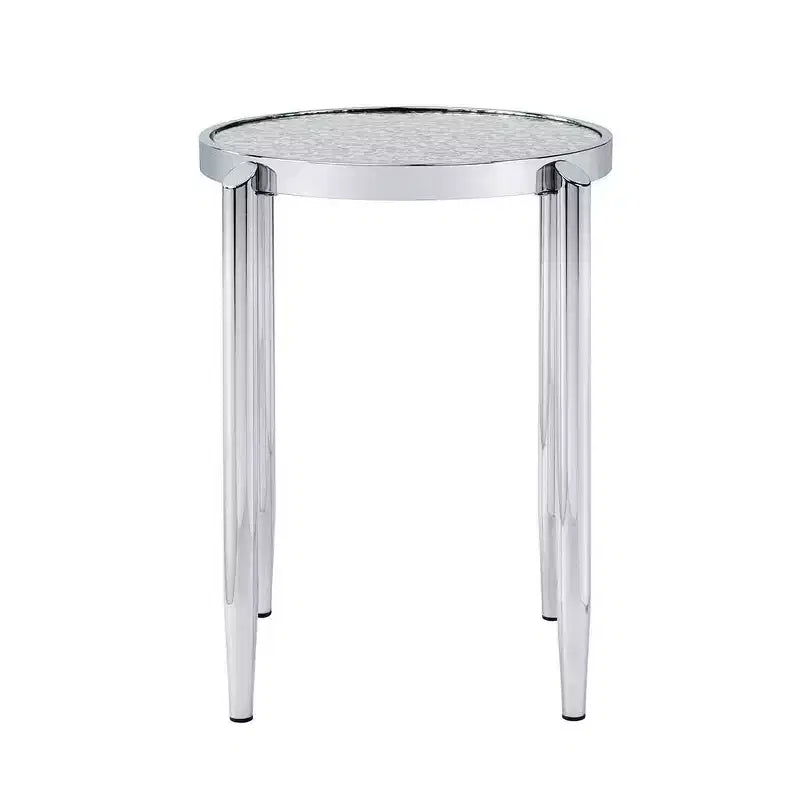 Acme Furniture Table d'appoint Abbe en verre finition chromée