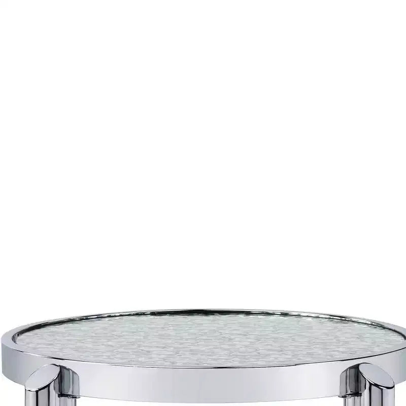 Acme Furniture Table d'appoint Abbe en verre finition chromée