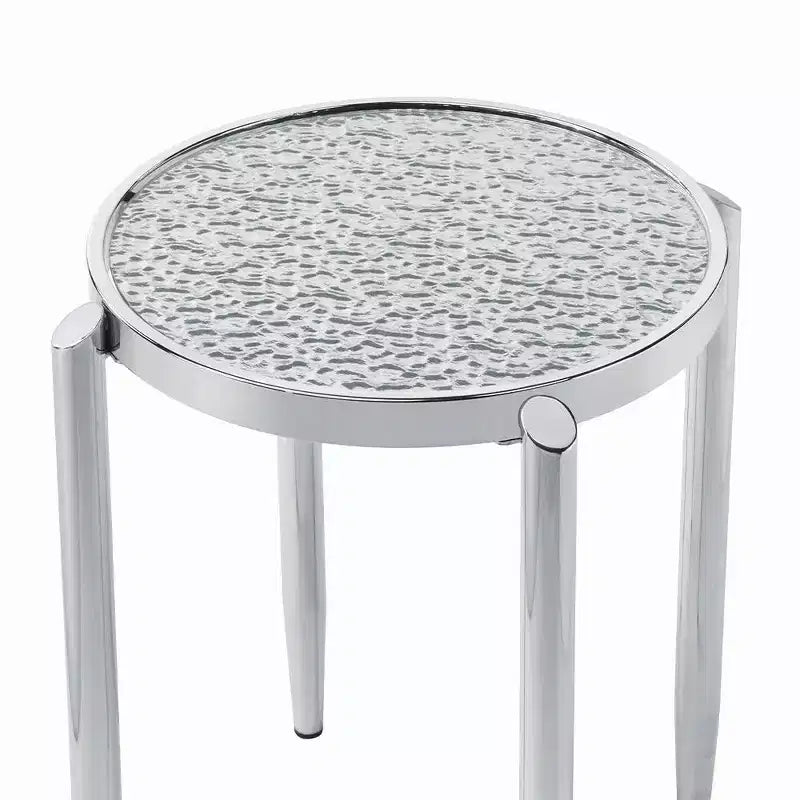 Acme Furniture Table d'appoint Abbe en verre finition chromée