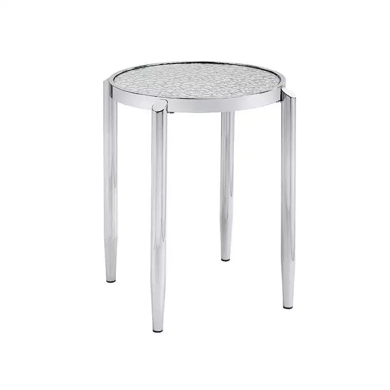 Acme Furniture Table d'appoint Abbe en verre finition chromée