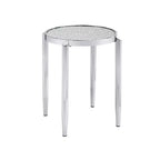 Acme Furniture Table d'appoint Abbe en verre finition chromée