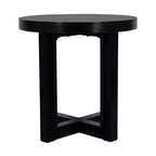 Table d'appoint East at Main Round Crisscross Base Accent noire : Bois de manguier, 17,9 po de haut, 35,9 po de large