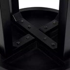 Table d'appoint East at Main Round Crisscross Base Accent noire : Bois de manguier, 17,9 po de haut, 35,9 po de large