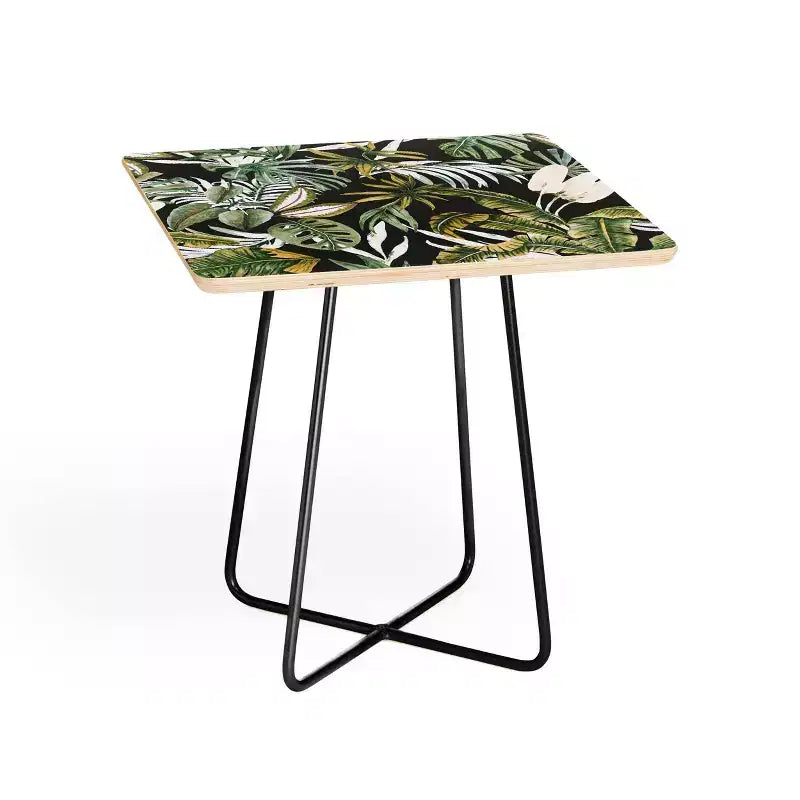 Marta Barragan Camarasa Table d'appoint noire Jungle Aquarelle - Deny Designs