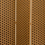 Paravent en fibres tressées brun bicolore 3 panneaux 183 cm Oriental Furniture : cadre en bois massif, charnières métalliques