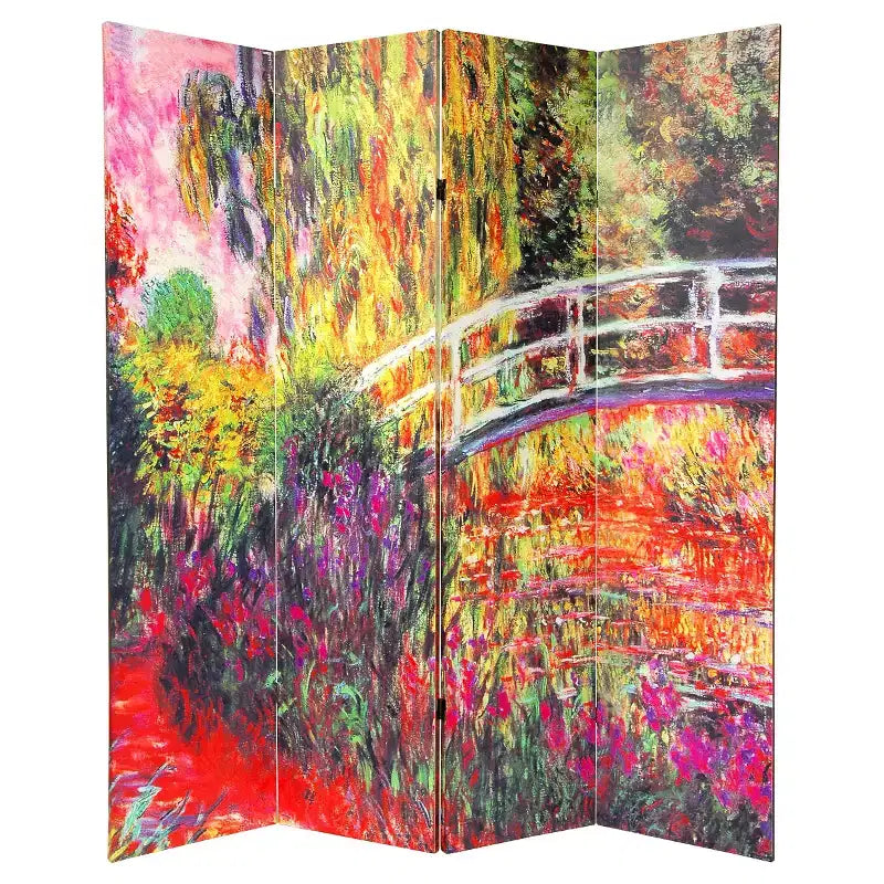 Paravent Monet - Le Pont japonais et Champ de Coquelicots à Argenteuil - Oriental Furniture
