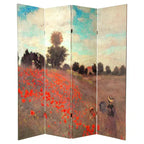 Paravent Monet - Le Pont japonais et Champ de Coquelicots à Argenteuil - Oriental Furniture