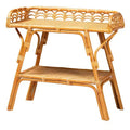 bali & pari Nayana Natural Rattan 2 Tier Console Table Light honey: Handcrafted, No Assembly, Bohemian Style