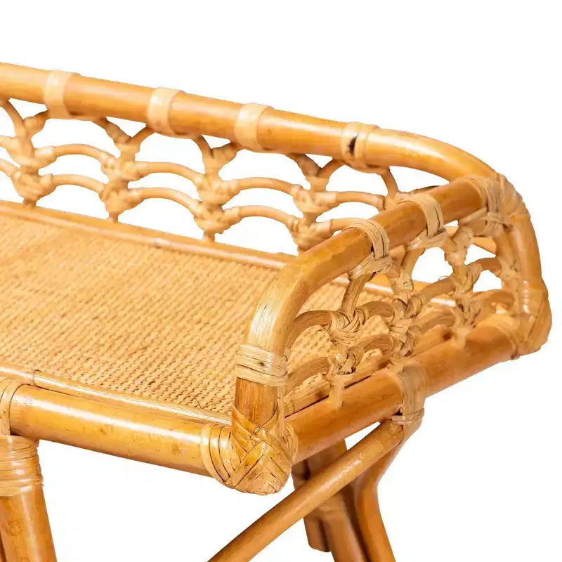 bali & pari Nayana Console 2 niveaux en rotin naturel miel clair : Fait main, Aucun assemblage requis, Style bohème
